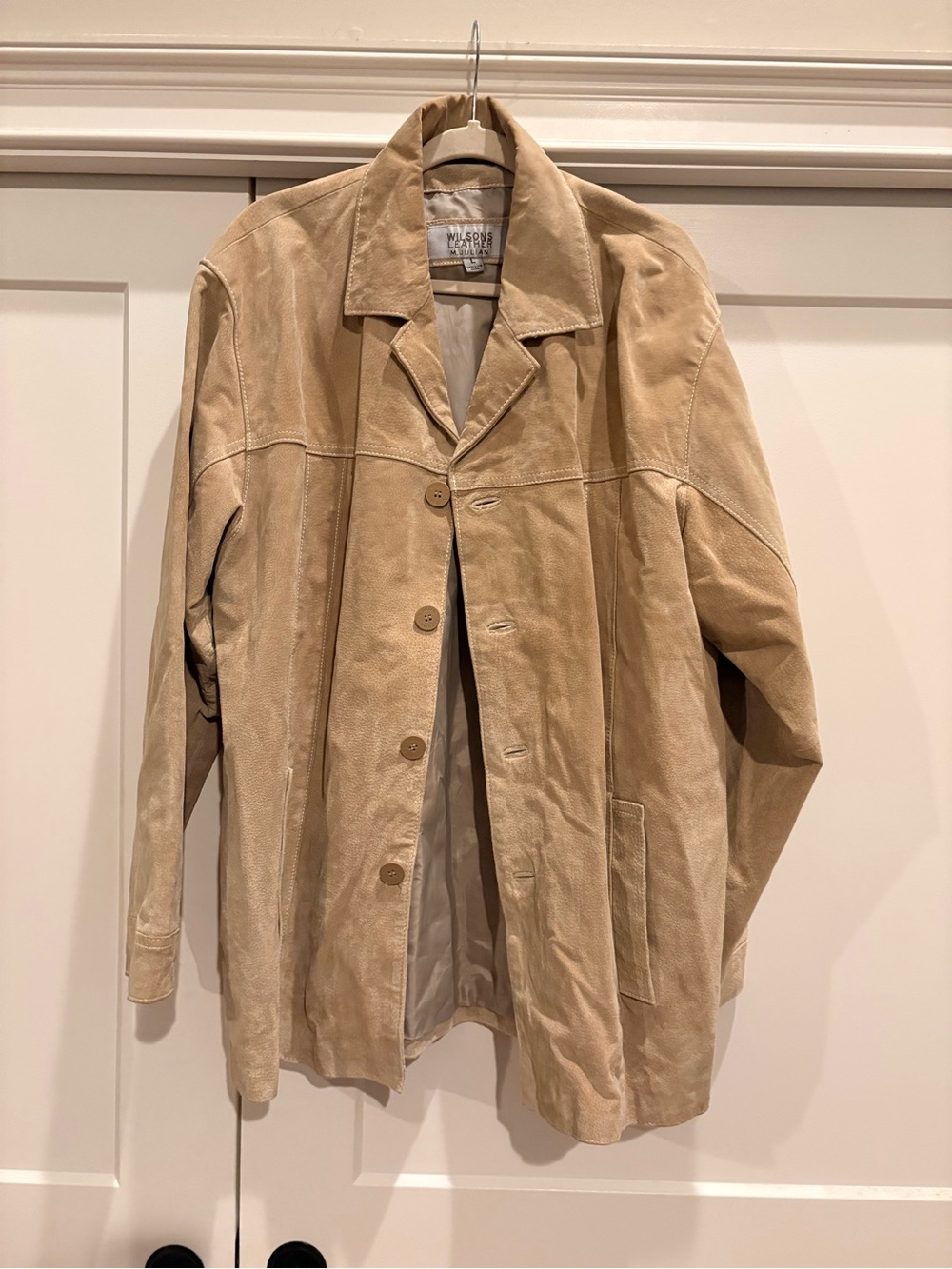 Wilsons Leather Light Tan Suede Shirt Jacket